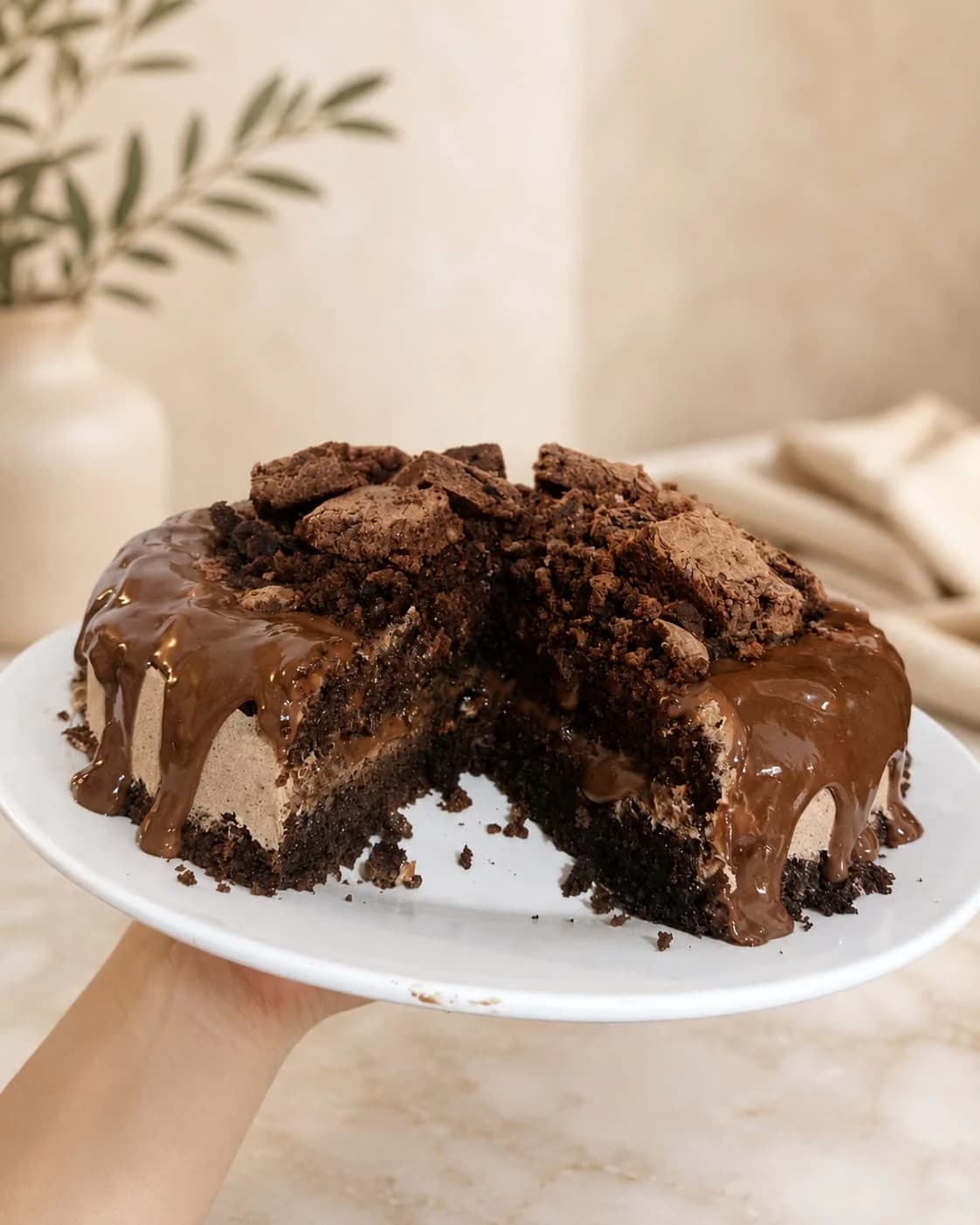Pastel de chocolate de brownie de Luminaria